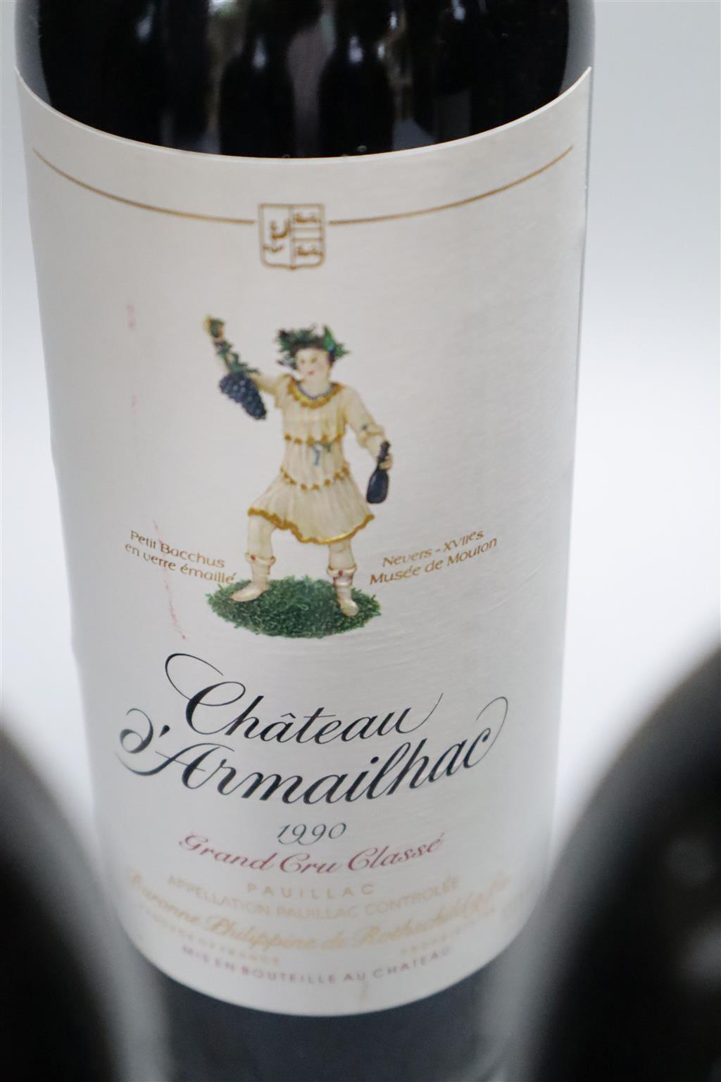 5 assorted Bordeaux wines.